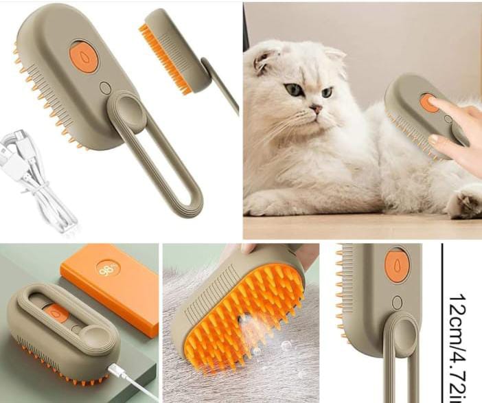 Cepillo de vapor para mascotas recargable.